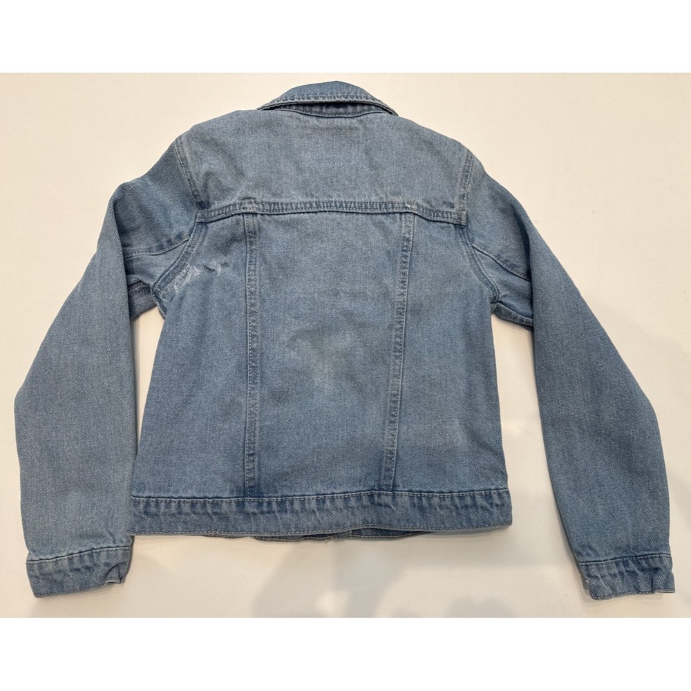 Levi's Denim Jacket Kids Size Medium Blue Good Repaired Trucker Jacket - Picture 2 of 16